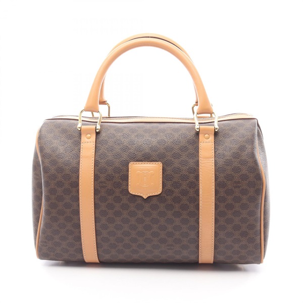 CELINE Macadam Handbag PVC coated canvas leather Brown Used Women