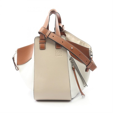 LOEWE Hammock small Shoulder Handbag 326.30KS35 leather Beige White Brown Used