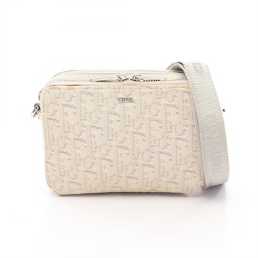 Christian Dior Oblique Shoulder Crossbody Bag canvas Beige Used Women
