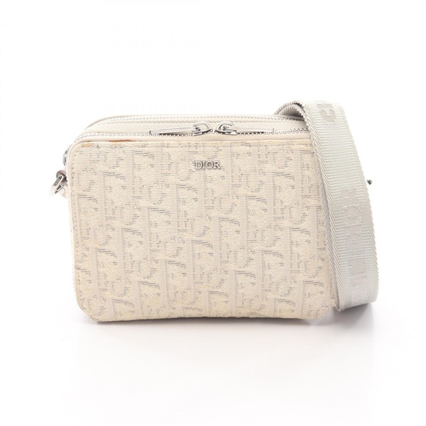 Christian Dior Oblique Shoulder Crossbody Bag canvas Beige Used Women