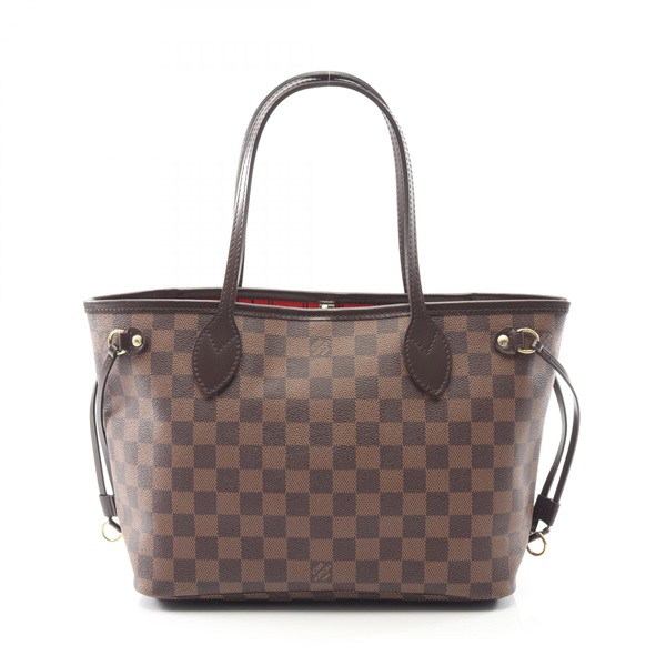 LOUIS VUITTON Neverfull PM Tote shoulder Bag N51109 Damier leather Ebene Used LV