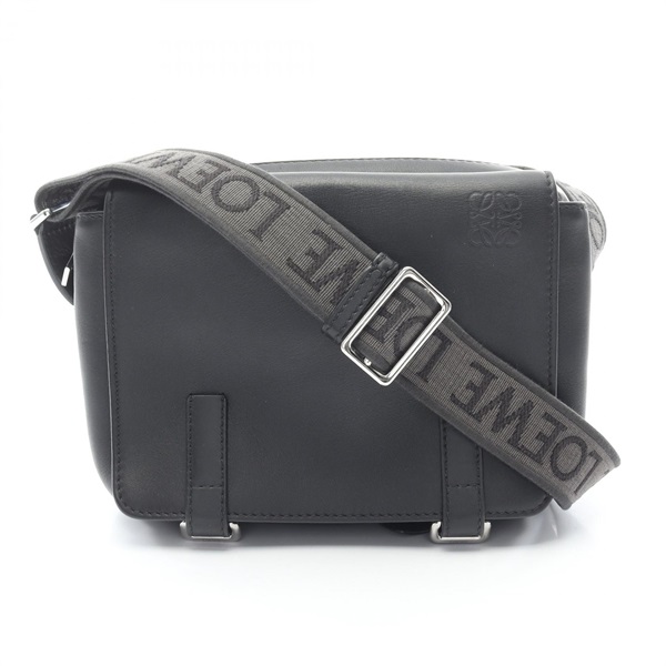 LOEWE Military messenger XS Shoulder Bag B553A72X22 leather Black Used mens