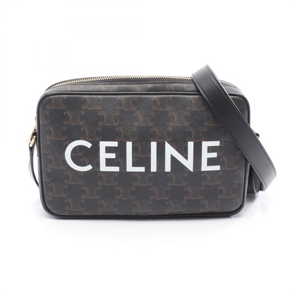 CELINE Triomphe Medium Messenger Shoulder Crossbody Bag 194502 PVC canvas Used