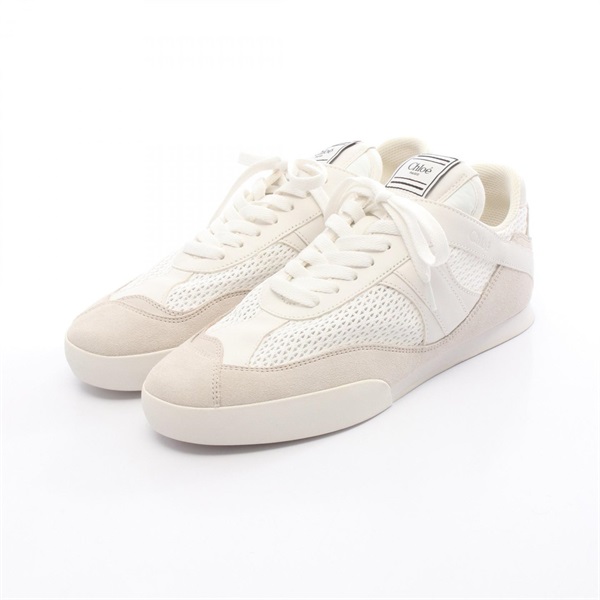 Chloe Sneakers CHC25S07IPL20S38 Suede leather mesh Beige White #38 NEW Women