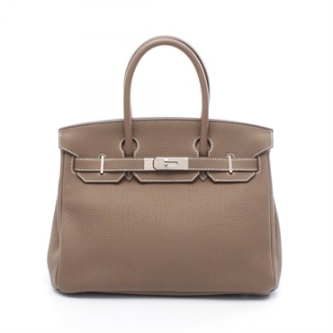 HERMES Birkin 30 Handbag Togo leather Gray Etoupe Grey SHW R Used Women