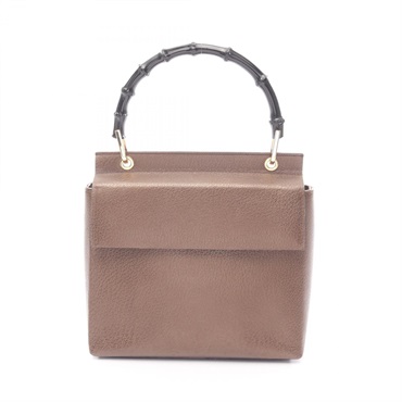 GUCCI Bamboo Handbag 001 3444 1887 leather Brown Used Women