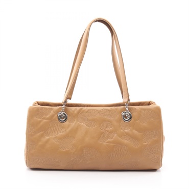 CARTIER PANTHERE Shoulder Handbag leather Beige Used Women SHW