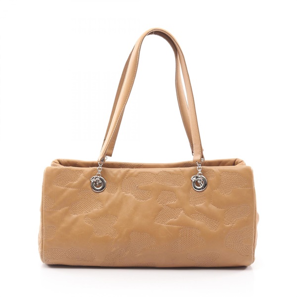 CARTIER PANTHERE Shoulder Handbag leather Beige Used Women SHW
