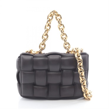 BOTTEGA VENETA The Chain Cassette Shoulder crossbody Bag leather Brown Used