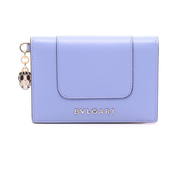 BVLGARI Serpenti Forever Card Case holder leather Purple Used Women
