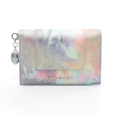 BVLGARI Serpenti Forever Card Case holder leather Multicolor Used Women