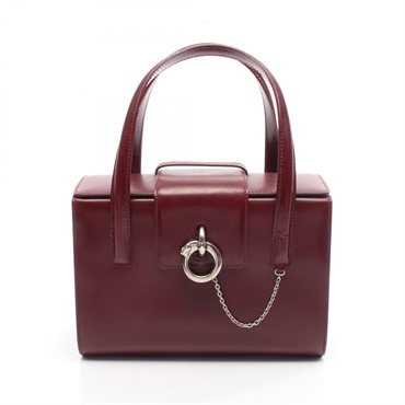 CARTIER PANTHERE Must Line Handbag leather Bordeaux Used Women