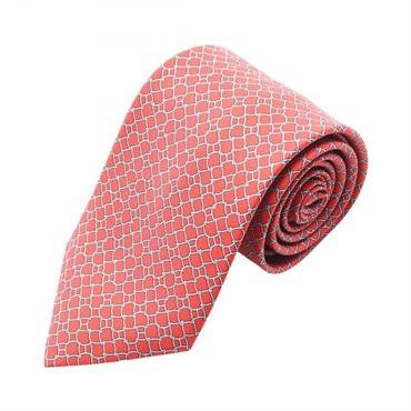 HERMES Tie silk Red Blue Used mens