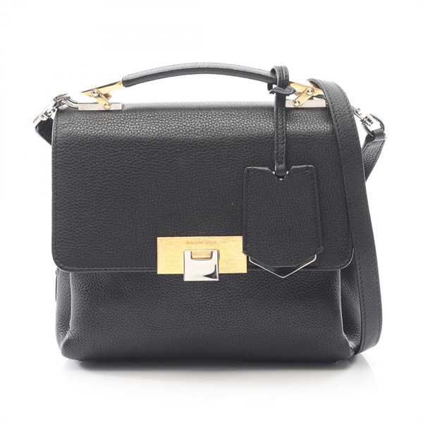 BALENCIAGA Le Dix Shoulder Crossbody Handbag 391571 leather Black Used Women