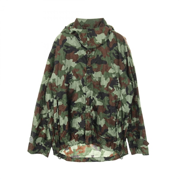 LOUIS VUITTON Camo Windbreaker Mountain Hoodie Nylon Green Brown Black #44 mens