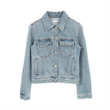 LOEWE Anagram Denim Jacket cotton Navy #34 Used Women