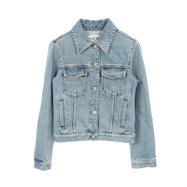 LOEWE Anagram Denim Jacket cotton Navy #34 Used Women