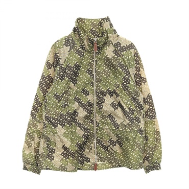 BURBERRY TB Monogram Jacket blouson #UK2 Nylon Khaki Multicolor Used Women