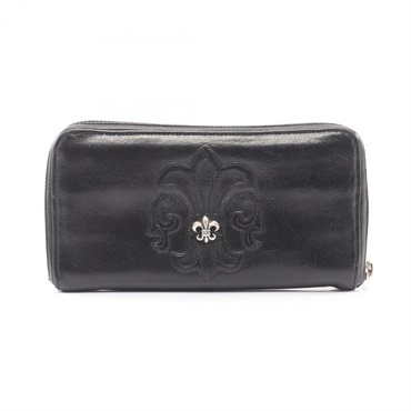 CHROME HEARTS REC F ZIP BS Around long wallet leather Black Used mens