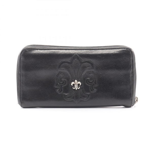 CHROME HEARTS REC F ZIP BS Around long wallet leather Black Used mens