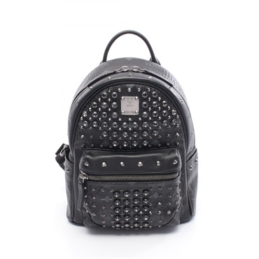MCM STARK Visetos Rucksack Backpack PVC coated canvas leather Black Used unisex
