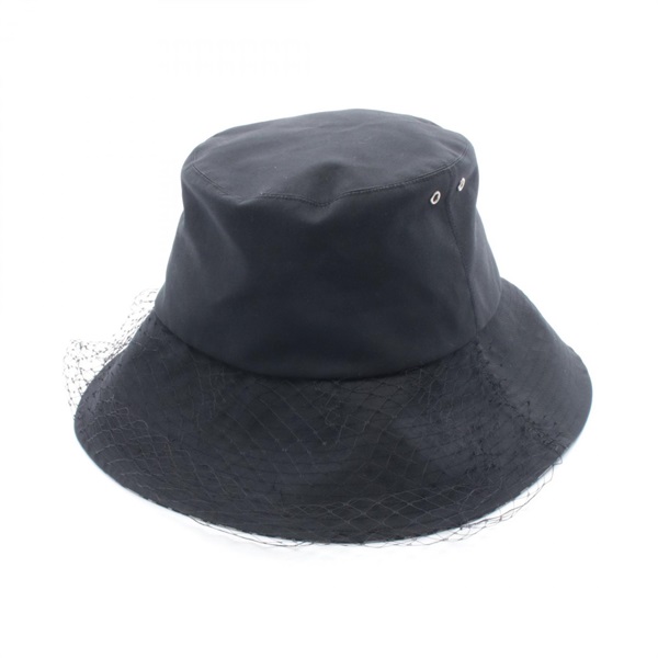 Dior TEDDY-D Tulle Bob Hat Bucket Hat Polyester Cotton Black Used Women 58