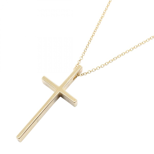 TIFFANY＆CO Metrocross Necklace Pendant 18KYG Yellow Gold Used Women 46㎝