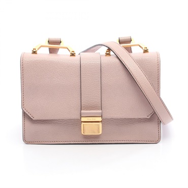 Miu Miu MADRAS Shoulder Crossbody Bag 5BH609 leather Pink Used Women