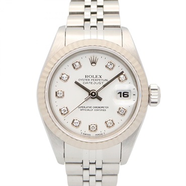 ROLEX Datejust 10P Diamond U Wrist Watch 69174G Automatic 18KWG SS Used women