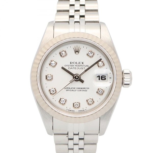 ROLEX Datejust 10P Diamond U Wrist Watch 69174G Automatic 18KWG SS Used women