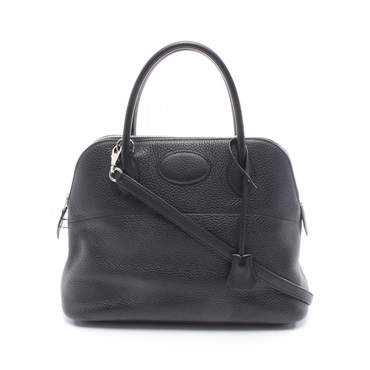 HERMES Bolide31 Shoulder Handbag Clemence leather Black Used Women SHW C