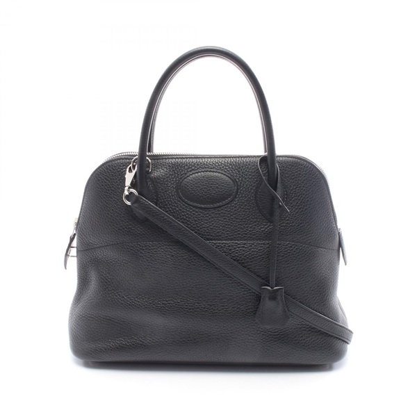 HERMES Bolide31 Shoulder Handbag Clemence leather Black Used Women SHW C