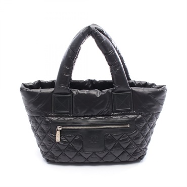 CHANEL Coco cocoon Small Tote Handbag A48610 Nylon leather Black Bordeaux SHW