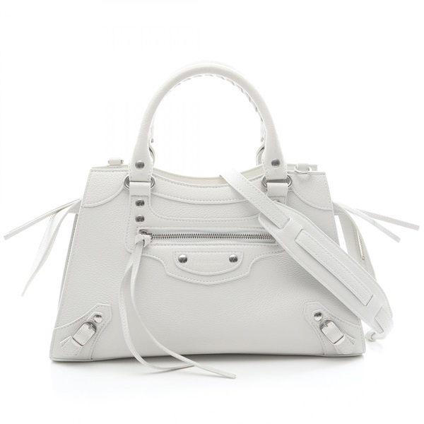 BALENCIAGA Neo Classic City Small 2Way Shoulder Handbag leather White Used