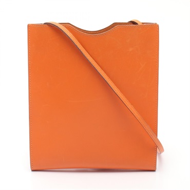 HERMES Onimaitu Shoulder crossbody pochette Bag F Tadelakt Orange Used Women