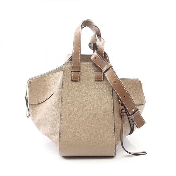 LOEWE HAMMOCK SMALL 2Way Shoulder Handbag leather Gray Used Women