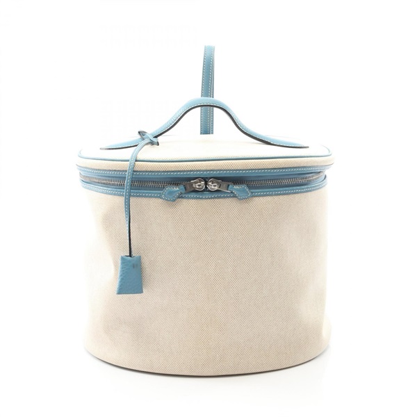 HERMES Intercity vanity shoulder Handbag D Toile H Taurillon Clemence Ecru SHW