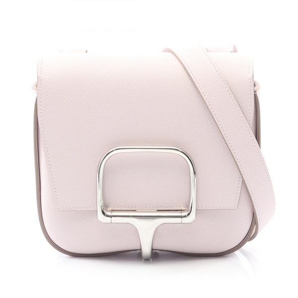 HERMES della cavalleria mini Shoulder crossbody Bag B Epsom mauve pale used SHW