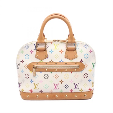 LOUIS VUITTON Alma Handbag M92647 Monogram Multicolor canvas leather Blanc Used