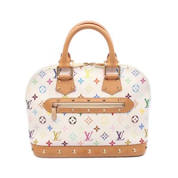 LOUIS VUITTON Alma Handbag M92647 Monogram Multicolor canvas leather Blanc Used