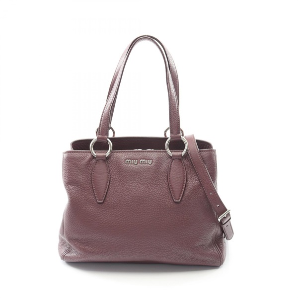 Miu Miu VITTELO PHENIX crossbody tote Handbag RR1945 leather Bordeaux Used Women