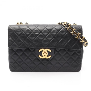 CHANEL Jumbo Matelasse 34 chain Shoulder Bag A01094 Lambskin Black Used GHW