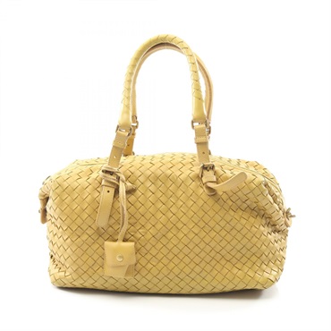 BOTTEGA VENETA Intrecciato Shoulder Handbag 173398 leather Yellow Brown Used