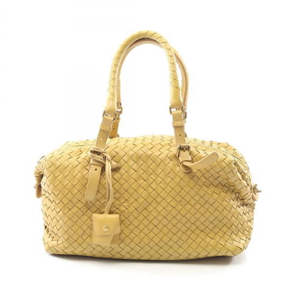 BOTTEGA VENETA Intrecciato Shoulder Handbag 173398 leather Yellow Brown Used