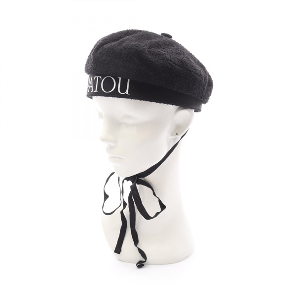 PATOU Hat beret AC0020134999B Nylon cotton Black Used Women