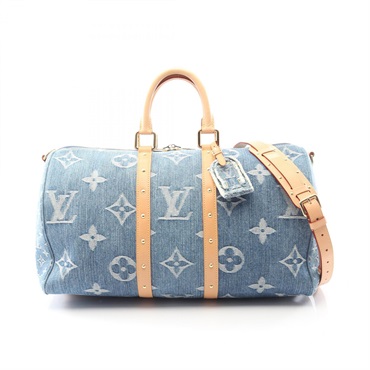 LOUIS VUITTON LV Remix Keepall Bandouliere 45 Hand bag M24315 Monogram denim LV