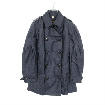 BURBERRY Trench coat short #UK6 Nylon Navy Used Women