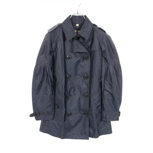 BURBERRY Trench coat short #UK6 Nylon Navy Used Women