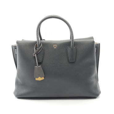 MCM Milla Tote Handbag leather Gray Used Women