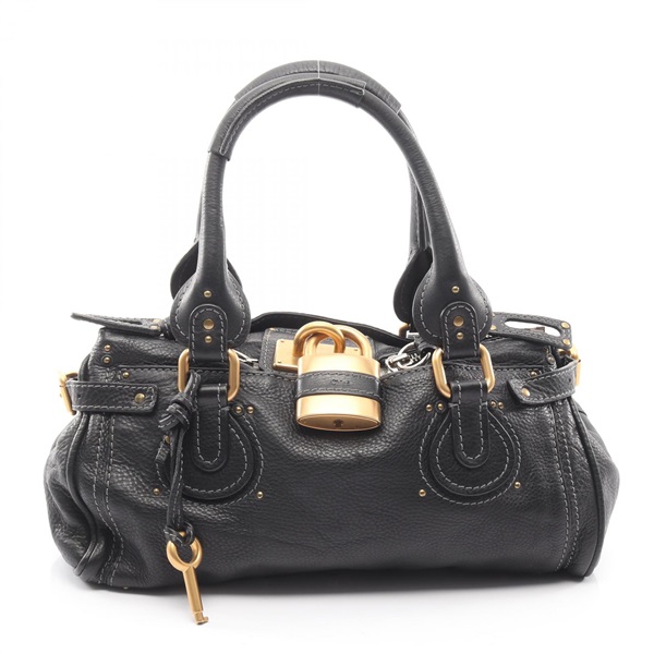 Chloe Paddington Shoulder Handbag leather Black GHW Used Women